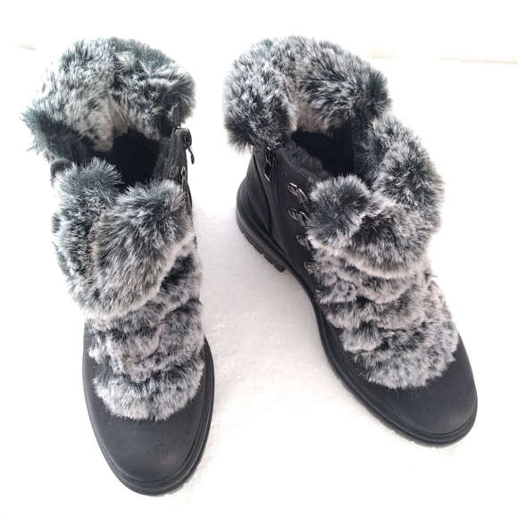 Madden Faux Suede Shearling Lined Lug Lace-Up Zip Ankle Boot, Warm Fuzzy Furry - Picture 2 of 12